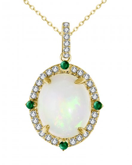 OVAL OPAL DIAMOND PENDANT (TP2852)